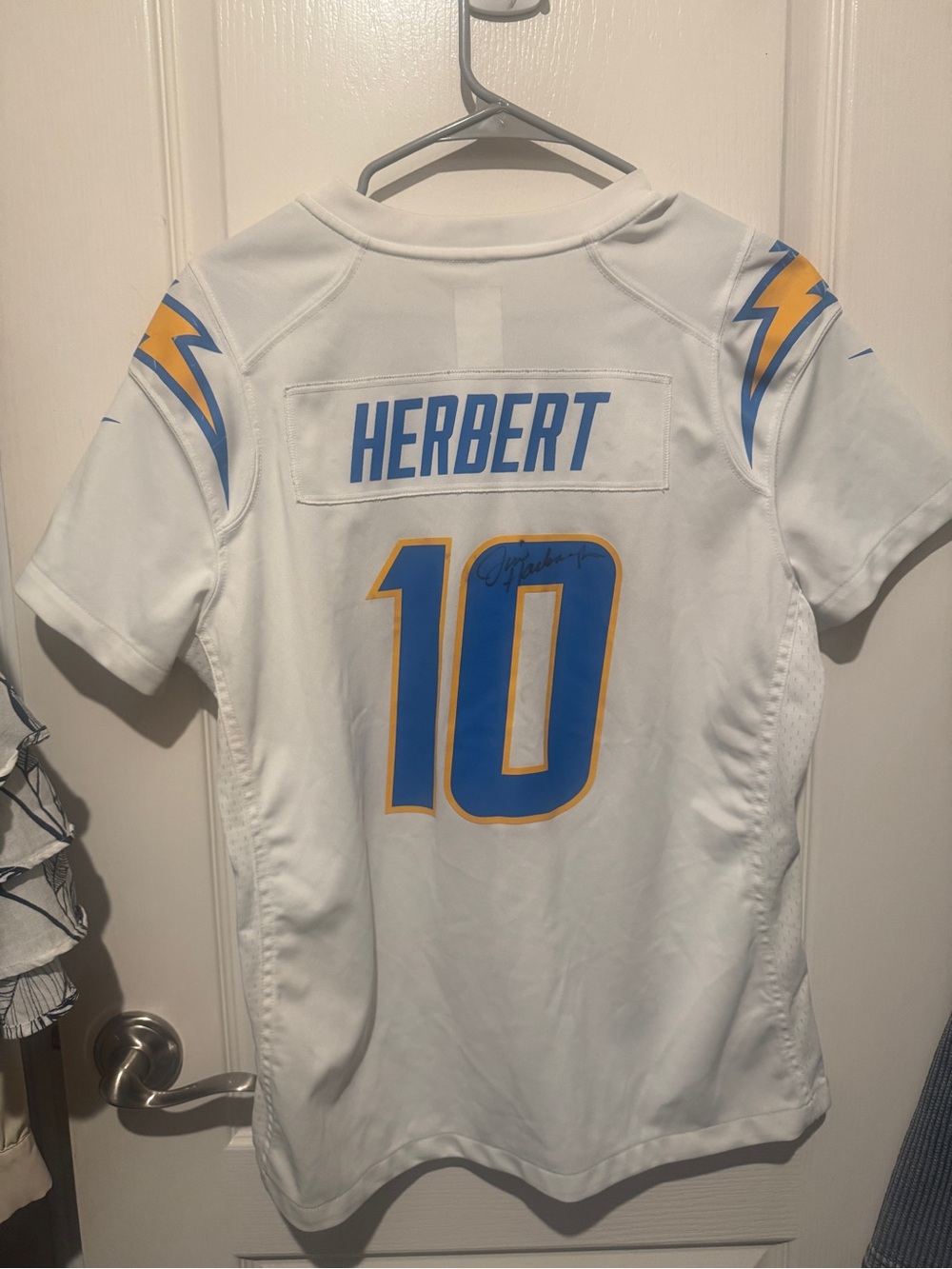 Chargers #10 Football Jersey - Signed by Coach Jim Harbaugh